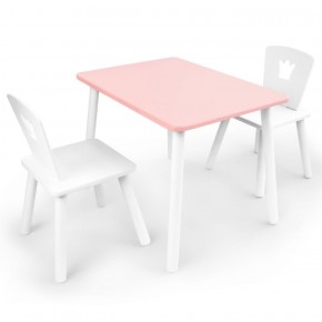 Комплект детской мебели стол и два стула Корона  (Розовый/Белый/Белый) в Ханты-Мансийске - hanty-mansiysk.mebel-74.com | фото