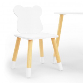 Комплект детской мебели стол и два стула Мишутка (Белый/Белый/Береза) в Ханты-Мансийске - hanty-mansiysk.mebel-74.com | фото