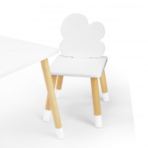Комплект детской мебели стол и два стула Облачко (Белый/Белый/Береза) в Ханты-Мансийске - hanty-mansiysk.mebel-74.com | фото