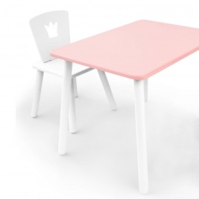 Комплект детской мебели стол и стул Корона (Розовый/Белый/Белый) в Ханты-Мансийске - hanty-mansiysk.mebel-74.com | фото