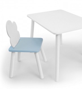 Комплект детской мебели стол и стул Облачко (Белый/Голубой/Белый) в Ханты-Мансийске - hanty-mansiysk.mebel-74.com | фото