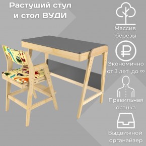 Комплект растущий стол и стул с чехлом 38 попугаев «Вуди» (Серый, Без покрытия, Монстры) в Ханты-Мансийске - hanty-mansiysk.mebel-74.com | фото