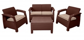 Комплект уличной мебели Yalta Premium Terrace Set (Ялта) шоколадый (+подушки под спину) в Ханты-Мансийске - hanty-mansiysk.mebel-74.com | фото