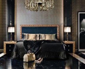 Кровать 2-х спальная (1,6 м) Тиффани Premium черная/золото с мягким элементом (Антрацит) с подъемным механизмомарт (ТФКР-3[3](П) в Ханты-Мансийске - hanty-mansiysk.mebel-74.com | фото