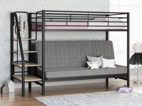Кровать двухъярусная с диваном "Мадлен-3" (Черный/Серый) в Ханты-Мансийске - hanty-mansiysk.mebel-74.com | фото