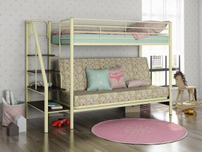 Кровать двухъярусная с диваном "Мадлен-3" (Белый/Фиолетовы) в Ханты-Мансийске - hanty-mansiysk.mebel-74.com | фото