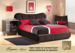 Кровать Феодосия 1600 со стразами в ткани "Конфетти кофе" (коричневый) серия Норма, основание, ПМ, дно ЛДСП в Ханты-Мансийске - hanty-mansiysk.mebel-74.com | фото