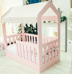 Кровать-домик без ящика 800*1600 (Розовый) в Ханты-Мансийске - hanty-mansiysk.mebel-74.com | фото